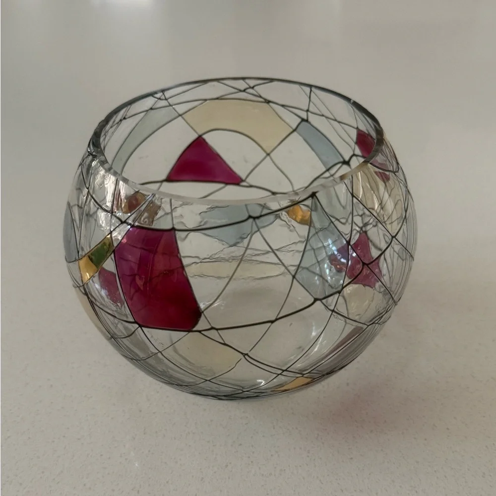 Partylite Stained Glass Mosaic Calypso Candy‎ Dish Candle Holder - Picture 2 of 5